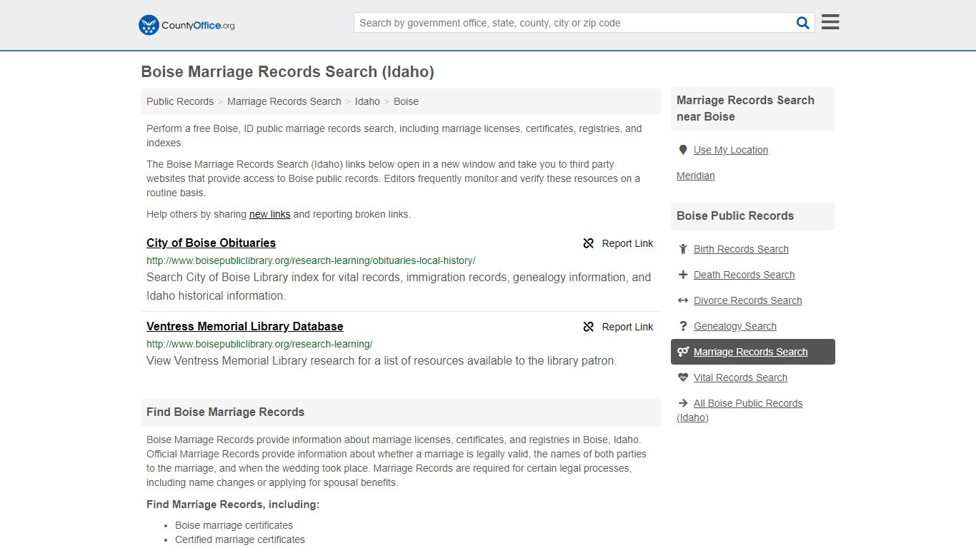 Marriage Records Search - Boise, ID (Marriage Licenses ...